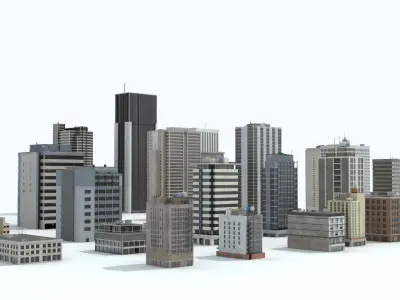  Buildings City - 28 Models Collection 