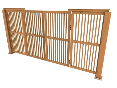 Industrial Metal Gate AR VR PBR  Low-poly 3D model