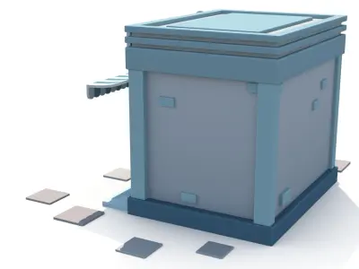 Cartoon pharmacy Low-poly 3D model