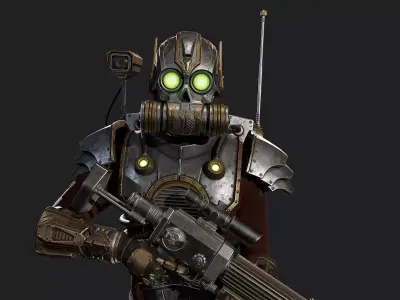 SciFi Cyborg Soldier Low-poly 3D model