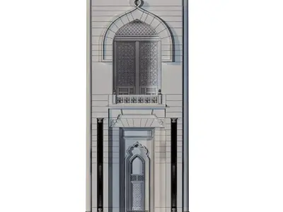 arabic exterior facade element set 805 Low-poly 3D model