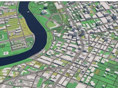Winnipeg Manitoba Canada 30x30km 3D City Map 3D model