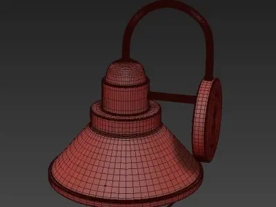 rusted wall light 3D model