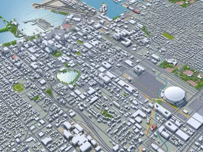 Saint Petersburg Downtown Florida USA Low-poly 3D model