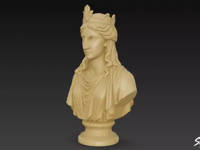 Greek Goddess Hera Bust Low-poly 3D model