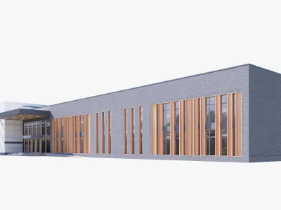 school Low-poly 3D model