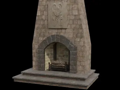 Inglenook Fireplace Low-poly 3D model