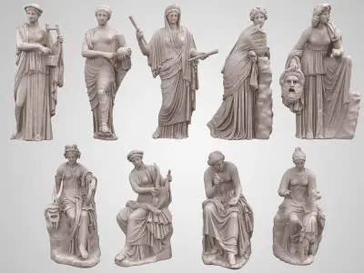  Nine Muses Greek Mythology Statues 