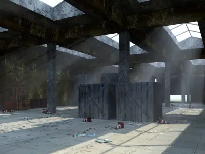 ABANDONED WAREHOUSE 1 Low-poly 3D model