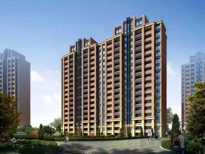 3Dmax fashion city commercial square building 20 3D model