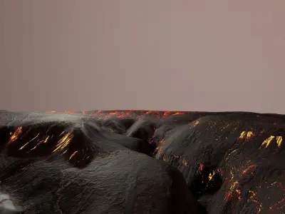 Lava Terrain Magma Surface Landscape PBR 01 Low-poly 3D model