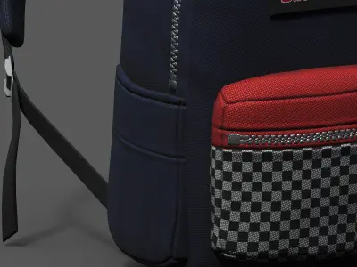 Backpack Camping bag baggage pockets product  Low-poly 3D model