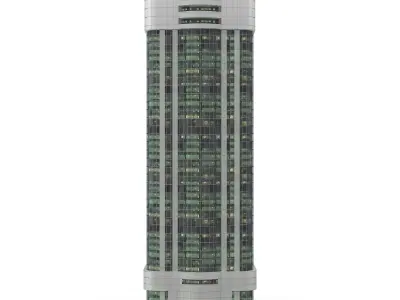 Skyscraper tall building Low-poly 3D model get