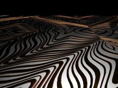 Tile with golden ornament 3D model