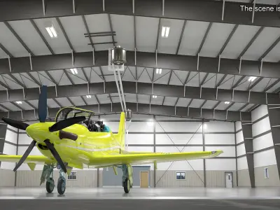  Aircraft Hangar with Airplane 