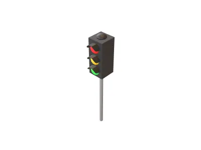 Traffic Light v1 002 Low-poly 3D model