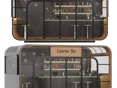 Bar 32 Exterior Bar Low-poly 3D model