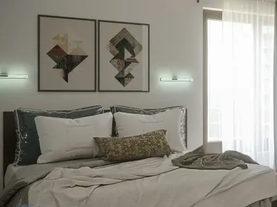 Interior bedroom scene  3D model