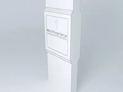 Simple sign with plaque Free 3D model