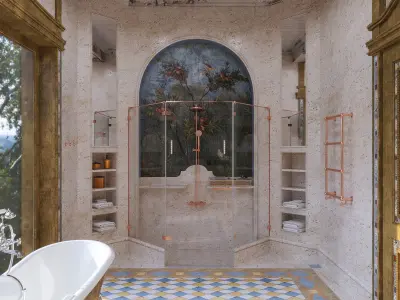 Bathroom in a Provance style 3D model