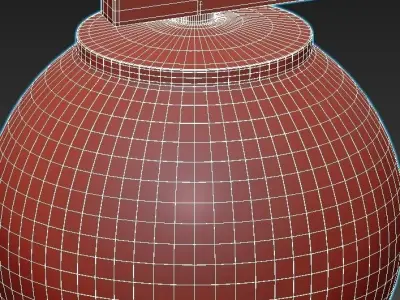 bronx five light brass ceiling fixture with globes 3D model