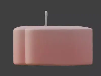 Heart-Shaped Candle 3D Model Low-poly 3D model