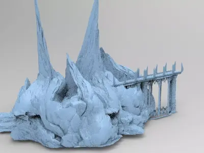Persian Fort Ruin Bridge 3D model