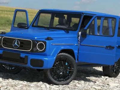  Mercedes-Benz G580 2025 Blue Rigged for Maya 