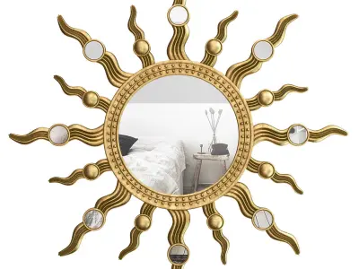 Sunburst Wall Mirror IVYB4946 3D model