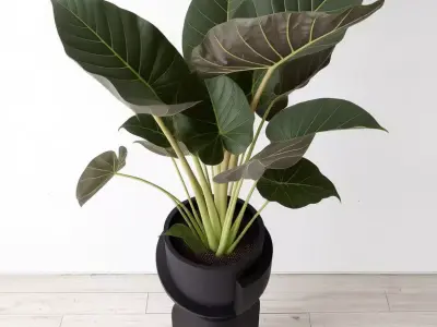 Modern Plant Stand 3D Model Minimalist Planter Sculptural Base Low-poly 3D model