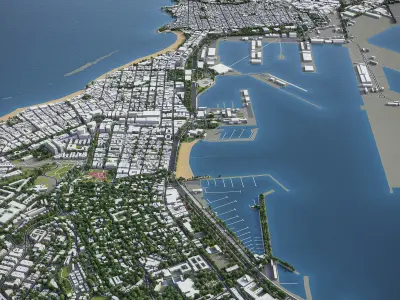 Las Palmas de Gran Canaria Low-poly 3D model