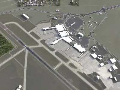 Nassau - Airport - NAS Low-poly 3D model