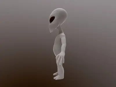 Alien Grey Low-poly 3D model
