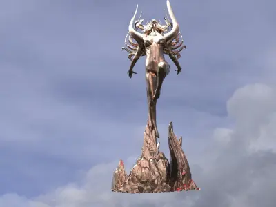 Alien Goddess statue 6 3D model