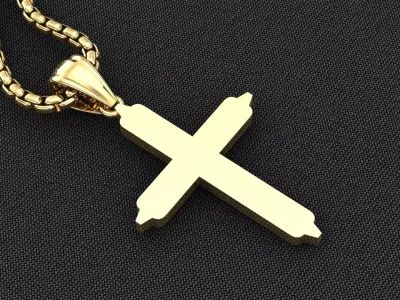 High Cross Pendant Light Gold 18K 3CP063 3D model