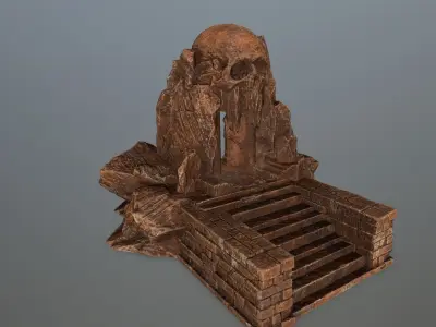 skull cave Low-poly 3D model
