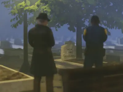 Cemetery Scene realistic - Blender 3D model