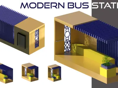 modern bus station 3D model