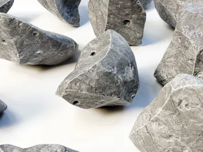 Stone rock river splinter n1a 3D model