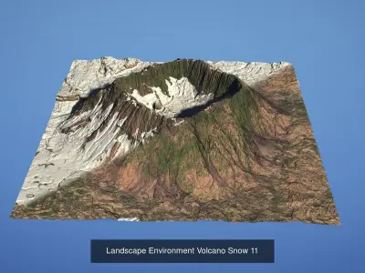 5 Landscape Environment Volcano Snow Volume 03 3D Model Pack