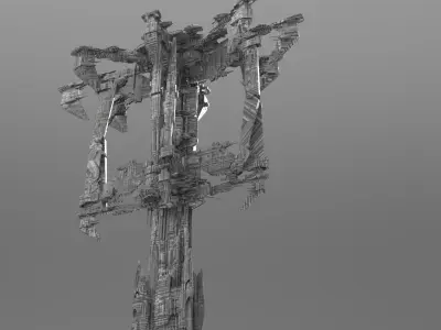 Moon base platforms 3 3D 3D model