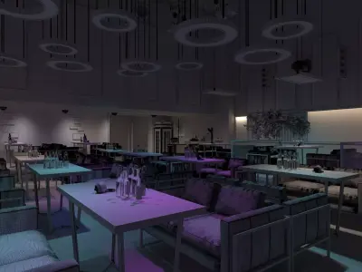 Restaurant Cafe Bar Pub Scene Render Ready 3D model