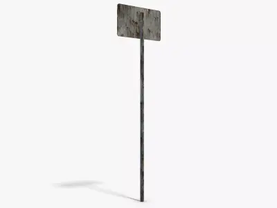 Damaged Go Left Sign Low-poly 3D model