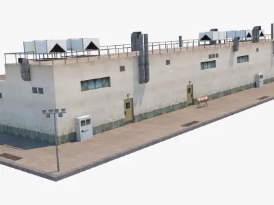 Industrial Building Low-poly 3D model