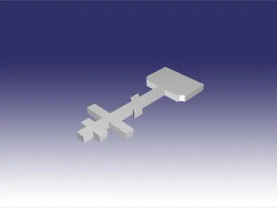 headstone cross 3 line 3D model