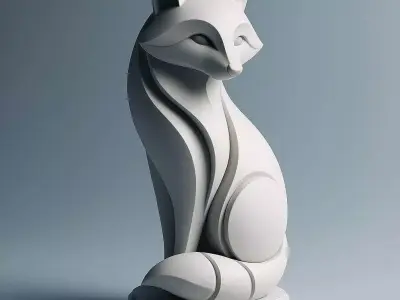 Minimalist Raccoon Sculpture 3D print model