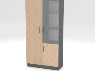 cupboard office cabinet with glass door Free 3D model