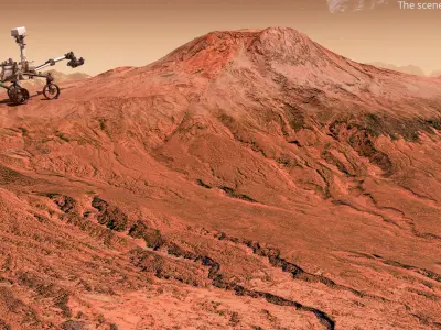  Scientific Rover on Martian Volcanic Slope 