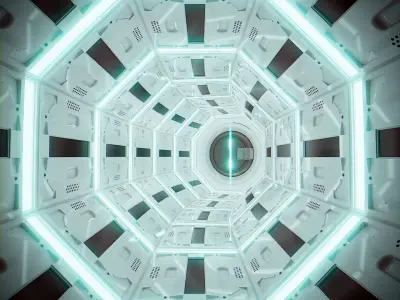 Sci Fi Space Tunnel Loop Low-poly 3D model