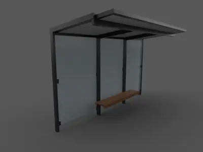 Bus shelter Low-poly 3D model order